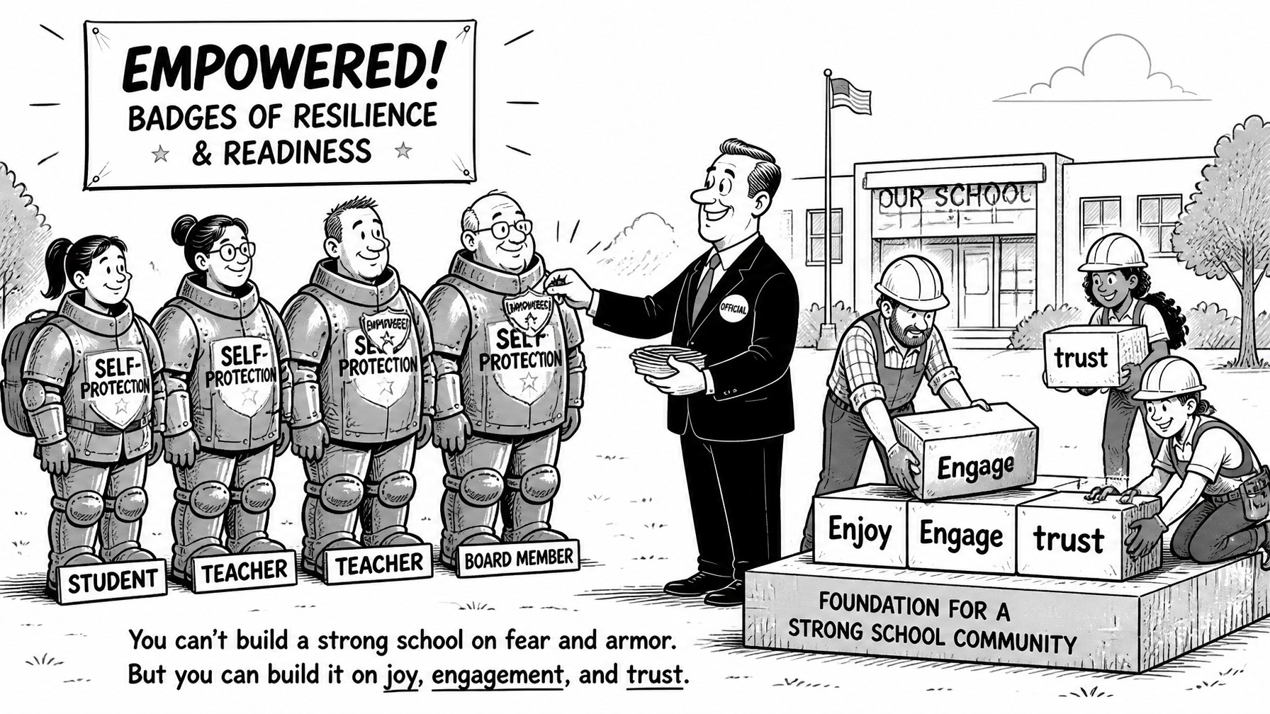 Schools cannot empower people they have trained to self-protect