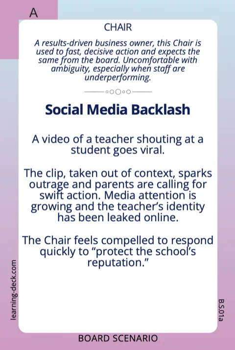 Sample Scenario card