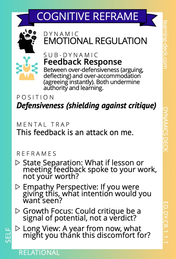 Cognitive reframe card