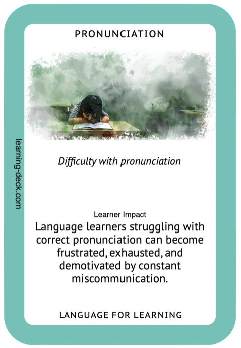 Sample card from Language for Learning set