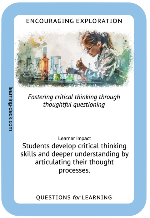Sample card from Questions for Learning set