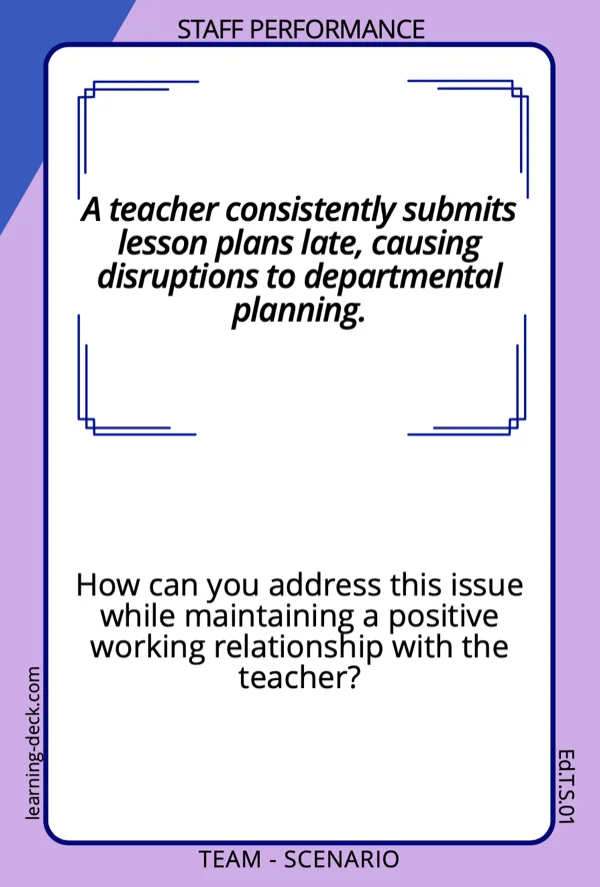 Sample Scenario card